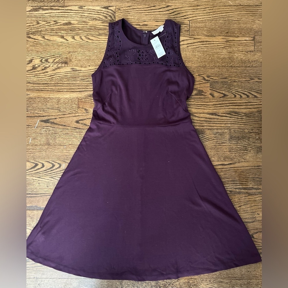 LOFT Deep Purple Mini Dress